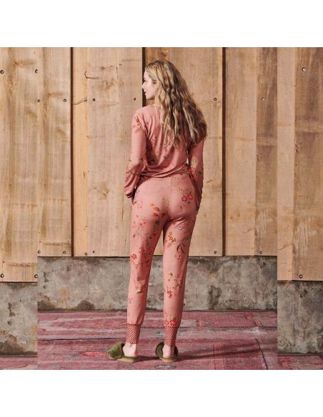 Pantalon long imprimé floral KAWAI PIP STUDIO Rose