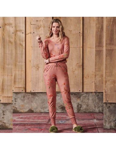 Pantalon long imprimé floral KAWAI PIP STUDIO Rose