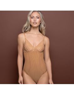 Body string gainant sans armatures POWERMESH BYE BRA Brown