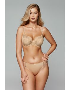 String GORTEKS YVETTE en tissu lisse décoré de broderies beige 2