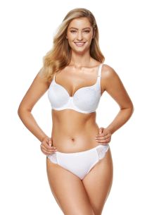 String GORTEKS YVETTE en tissu lisse décoré de broderies blanc