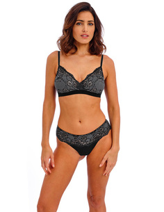 Taille basse et dos mi -couvrant Ceinture en dentelle avec bord festonné Bord des jambes festonné Panneau avant en tissu pour un 2