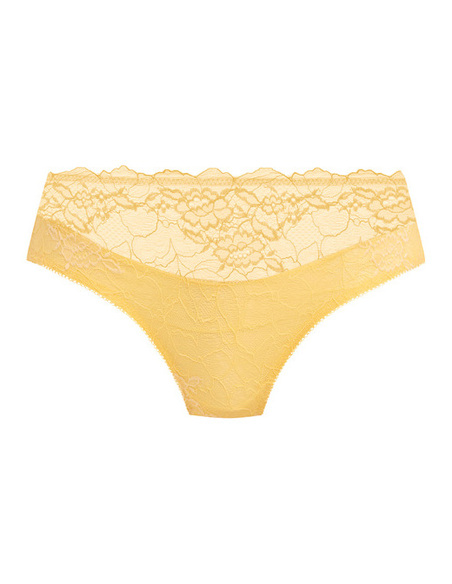 Taille mi-basse avec dos plus couvrant Devant de la culotte en dentelle avec bordure en dentelle découpée à la taille Jolie bord