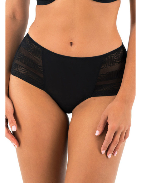 Dentelle stretch à l’avant et au dos Panneau avant doublé pour un confort total et plus d’opacité Dentelle avec bande stretch in