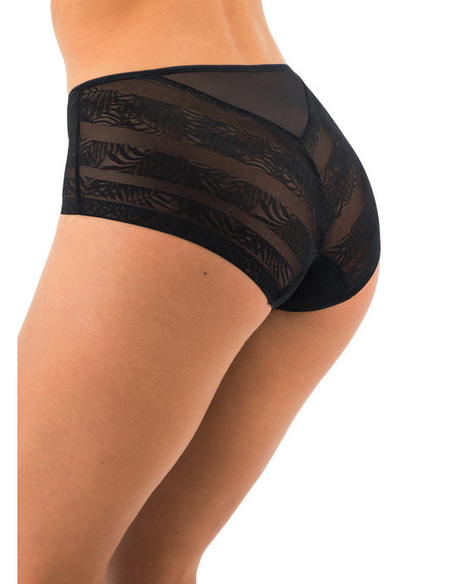 Dentelle stretch à l’avant et au dos Panneau avant doublé pour un confort total et plus d’opacité Dentelle avec bande stretch in