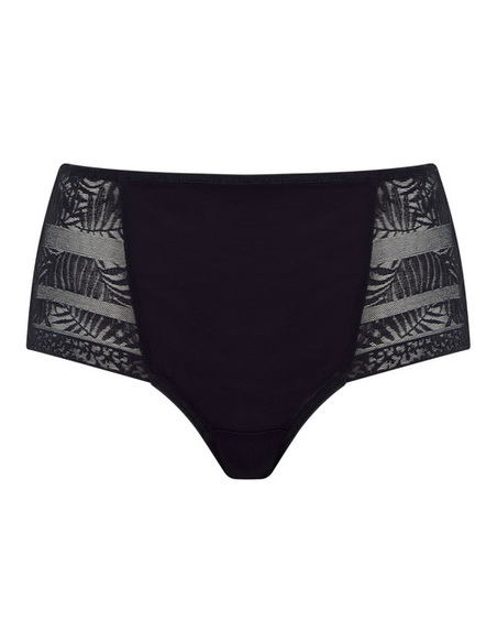 Dentelle stretch à l’avant et au dos Panneau avant doublé pour un confort total et plus d’opacité Dentelle avec bande stretch in